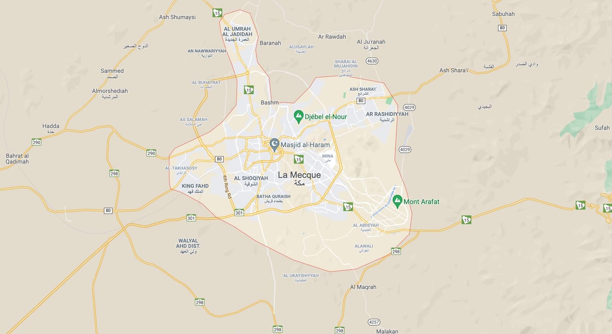 Mapa drogowa Mekki (Makkah)