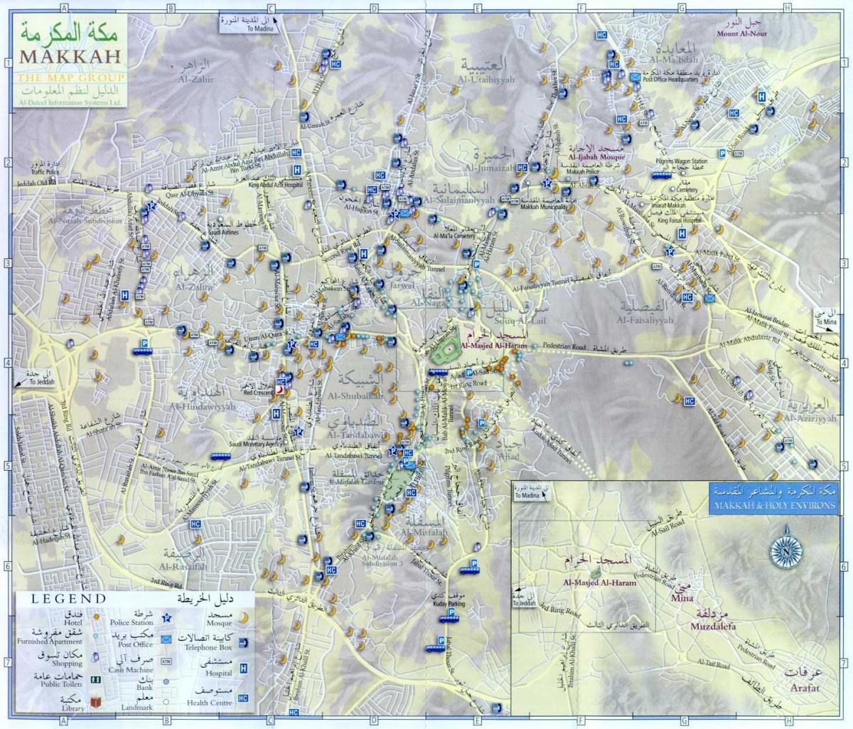 Mapa miasta Mekka (Makkah)