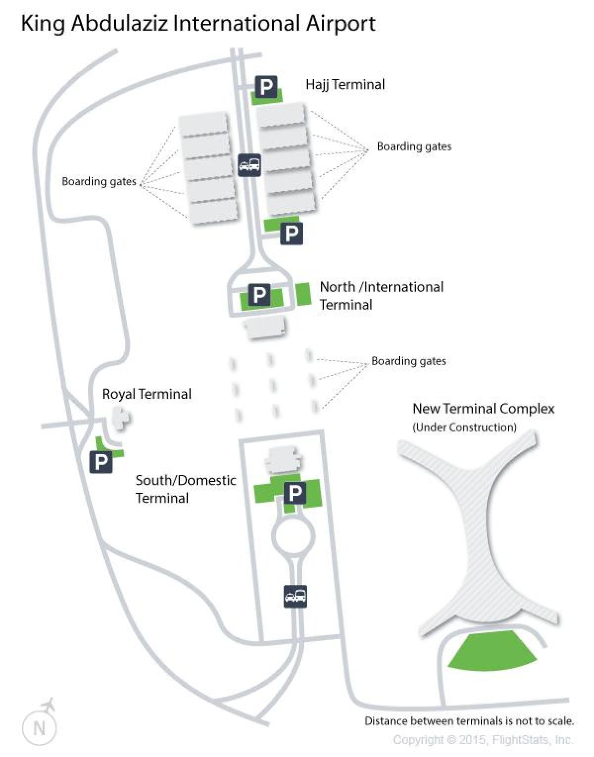 Mapa terminalu lotniska w Mekce (Makkah)