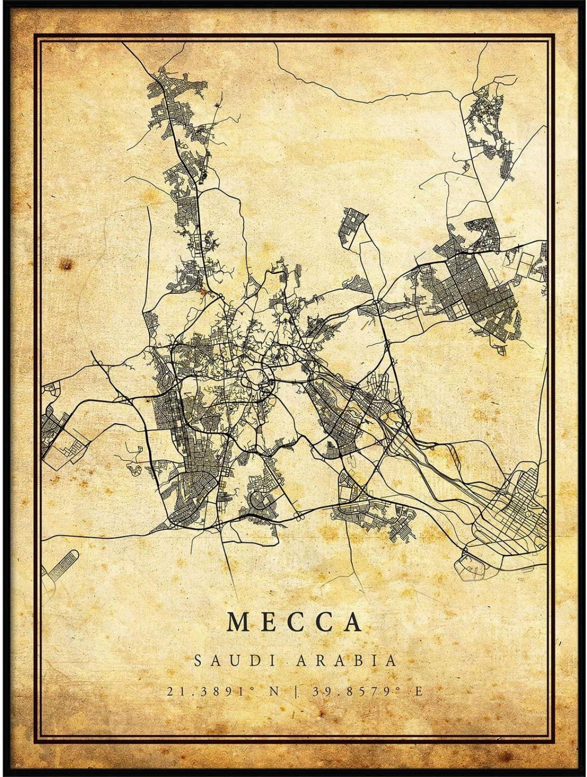 Mekka (Makkah) zabytkowa mapa